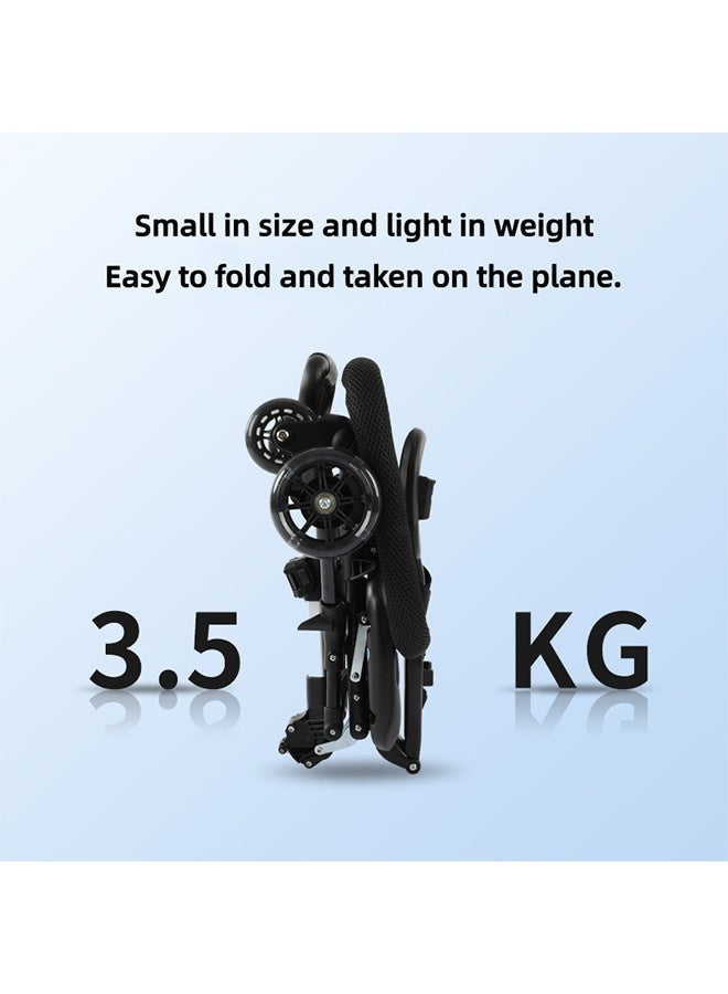 Portable Foldable Baby Stroller, Lightweight Baby Carriage Equipped with Adjustable Handle, Adjustable Backrest and Sunshade (for Sun Protection), Wheeled Baby Stroller, Suitable for Pushing Baby or Toddler When Going Out to Play - Image 4